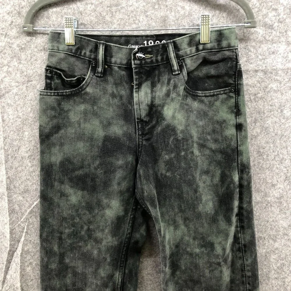 GAP Boys Teen 14 Straight Leg Jeans Stone‎ Wash Green Black Dark Wash